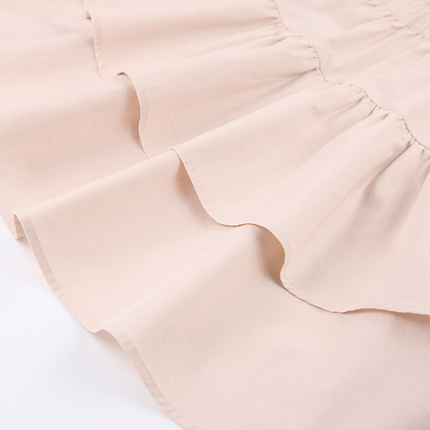 Lovely Cotton Designed Khaki Summer Mini Dresses