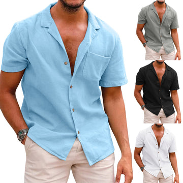 Casual Linen Short Sleeves Shirts for Men