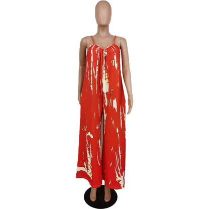 Casual Print Summer Women Sleeveless Vest Jumpsuits