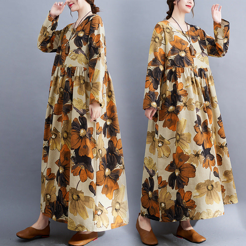 Floral Design Plus Sizes Fall Dresses