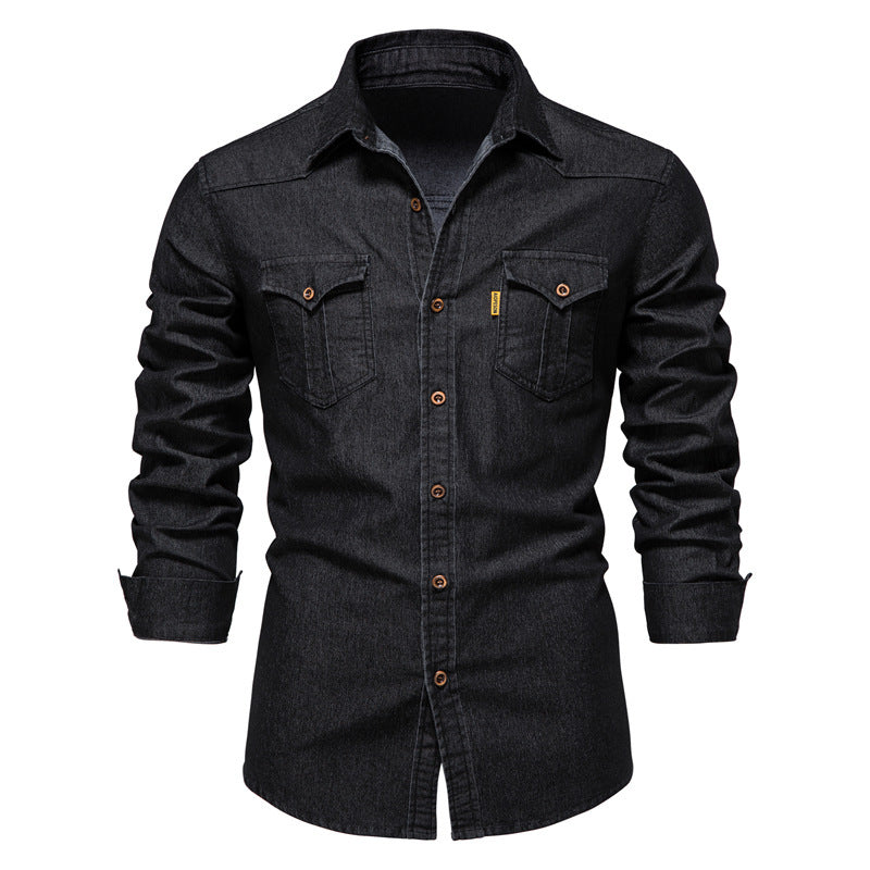 Casual Denim Long Sleeves Shirts for Men