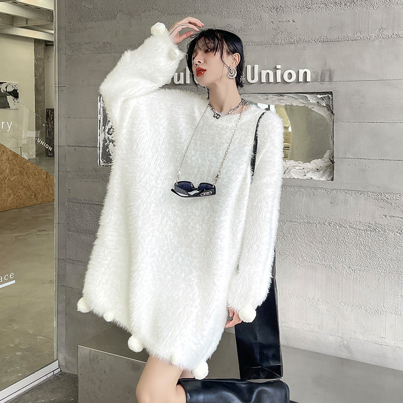 Lovely Velvet Mink Cozy Short Dresses for Women