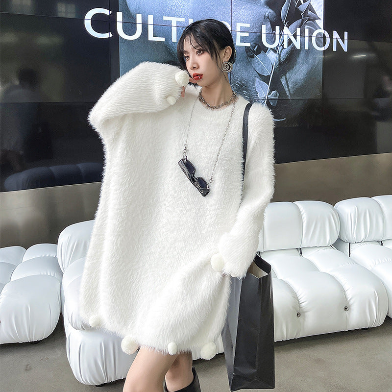 Lovely Velvet Mink Cozy Short Dresses for Women