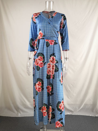 Plus Sizes Floral Women Autumn Party Dresses