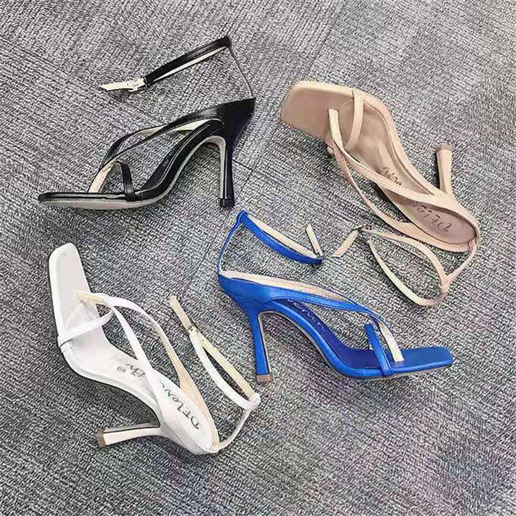 Women Square Toe High Heels Sandals