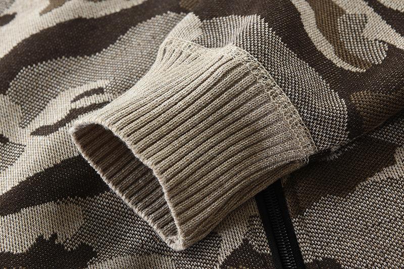 Fashion Camouflage Knitting Cardigan Overcoats for Men