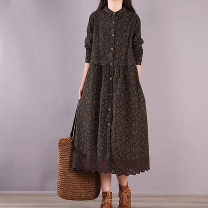 1980s Vintage Casual Linen Long Dresses