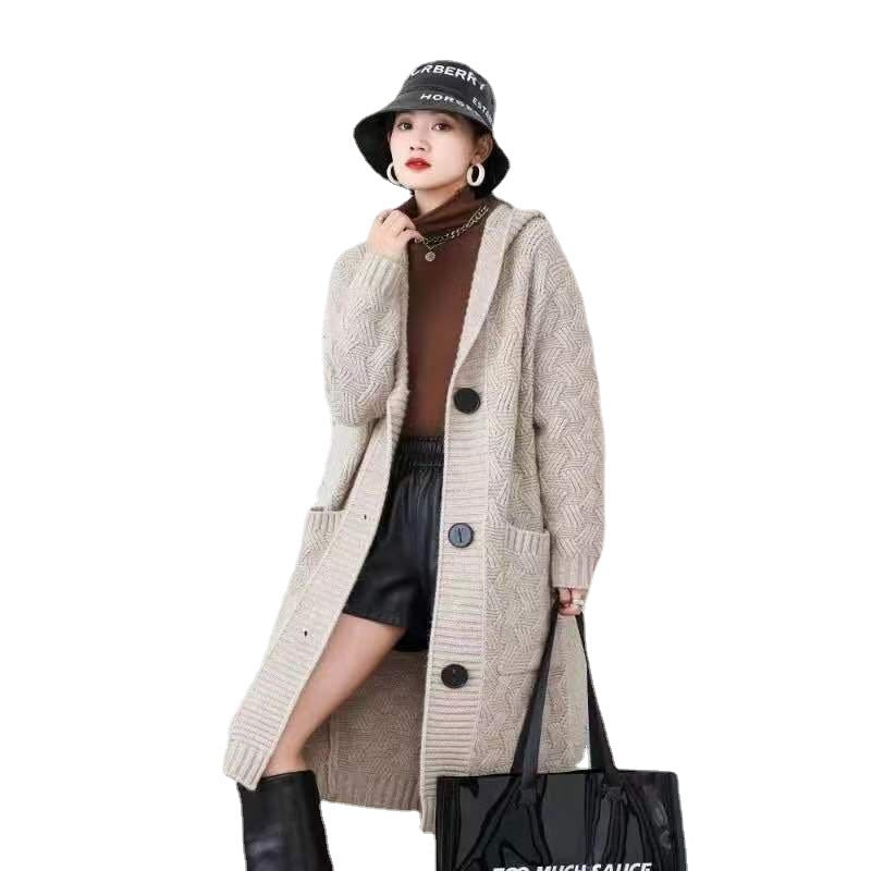 Women Knitting Long Cardigan Sweaters