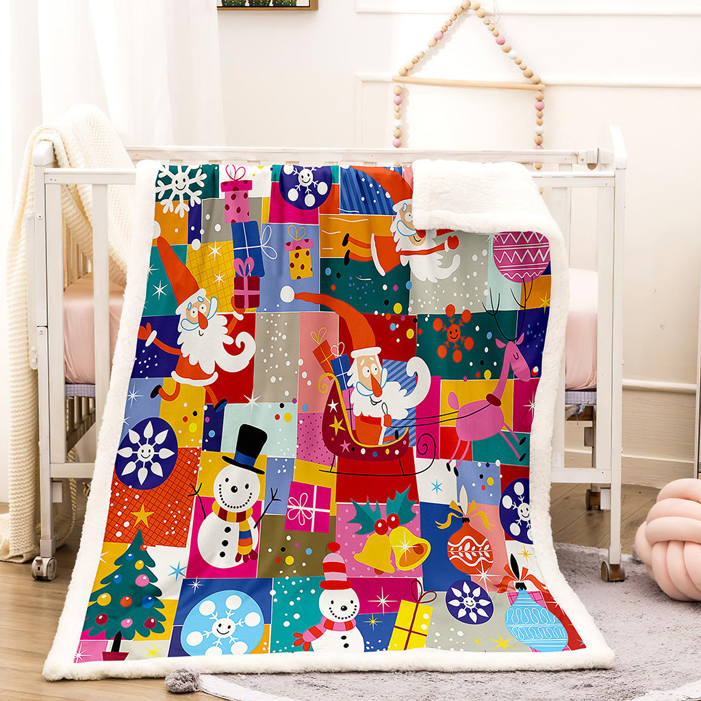 3D Christmas Desgin Sherpa Fleece Warm Blankets