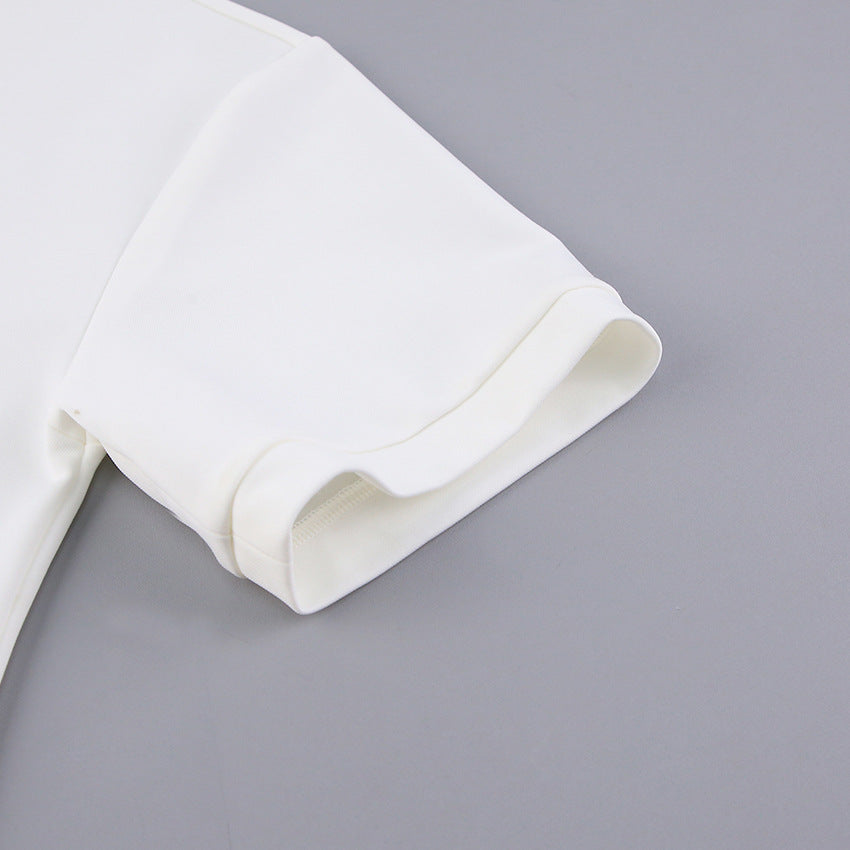 White Polo Shirts and Shorts Summer Suits