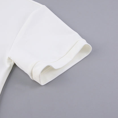 White Polo Shirts and Shorts Summer Suits