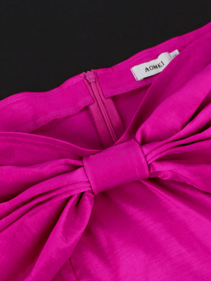 Designed Strapless Bowknot Design Party Sheath Dresses