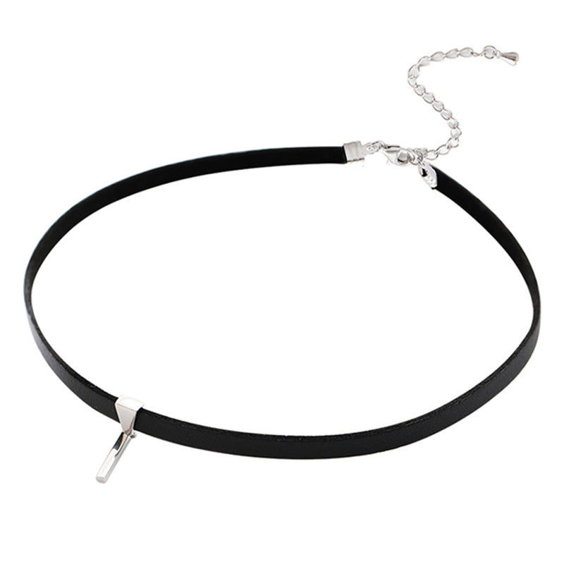 Black Leather Simple Style Necklace for Women