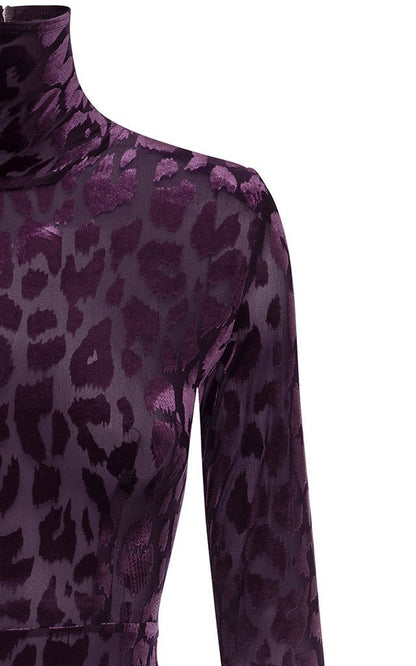 Vintage Leopard Purple Elastic Sexy Party Dresses