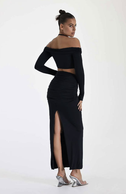Sexy Halter Two Pieces Women Party Dresses