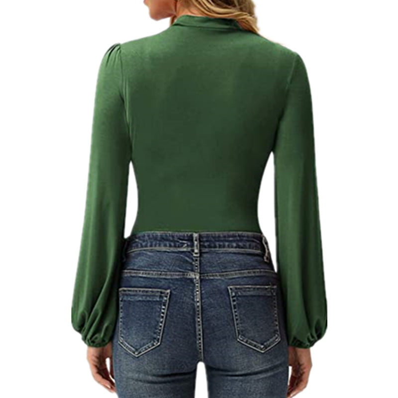 Spring High Neck Women Tight Long Sleeves T Shirts