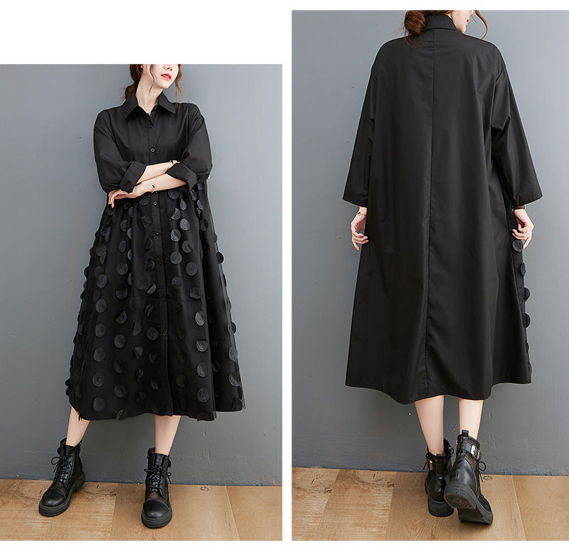 Black Plus Sizes Long Shirt Dresses