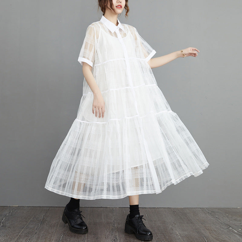 Summer Fairy Organza Plus Sizes 2pcs Shirts Dresses