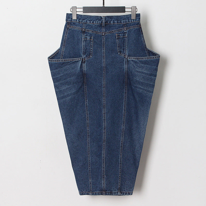 Designed Women High Waist  Split Front Denim Skirts