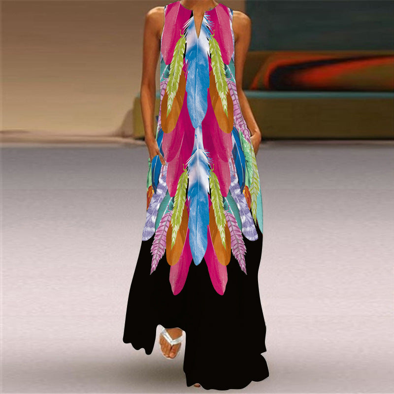 Summer V Neck Sleeveless Boho Dresses
