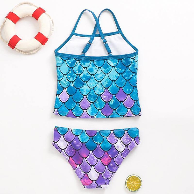 Sumemr Girls Fish Scale Print 2pcs/set-STYLEGOING