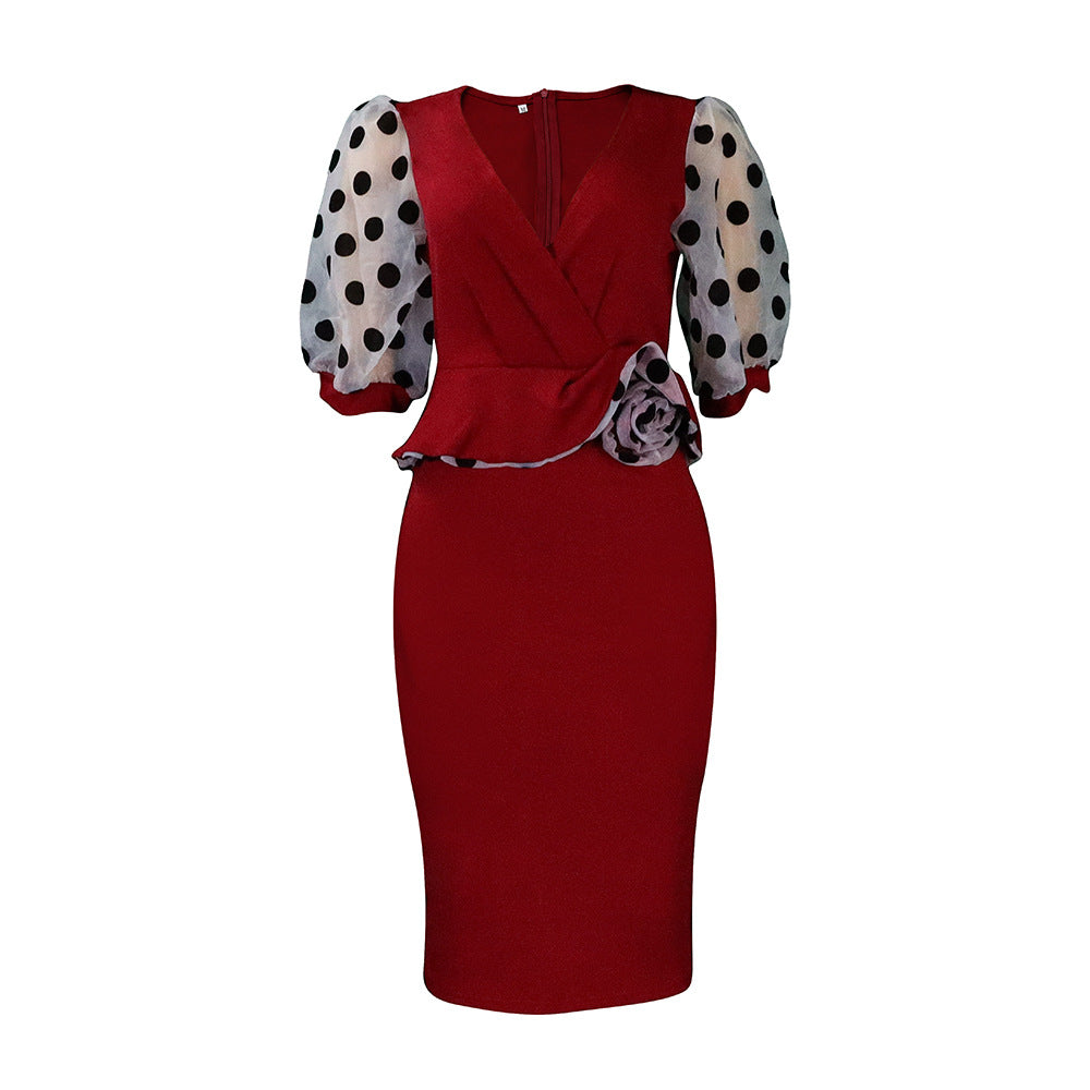 Elegant Puff Sleeves Women Dresses