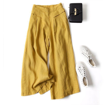 Loose High Waist Linen Pants-STYLEGOING