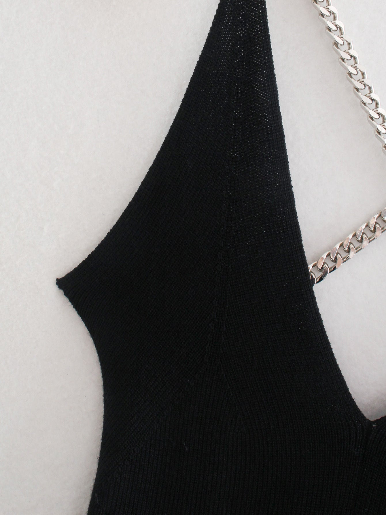 Sexy Black Backless Knitting Crossed Chains Women Dresses