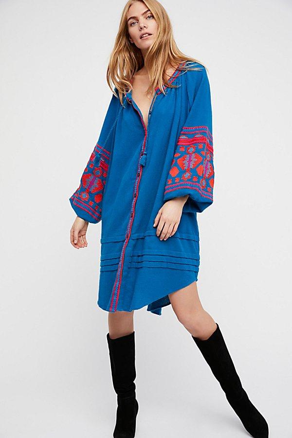 Presale - Women Blue Bohemian Summer Mini Dresses-STYLEGOING
