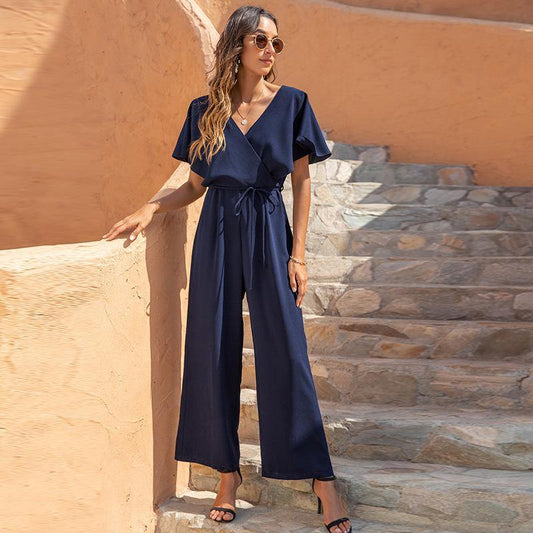 Casual High Waist Loose Summer Jumpsuits-STYLEGOING