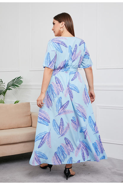 Women Floral Print Plus Sizes Dresses