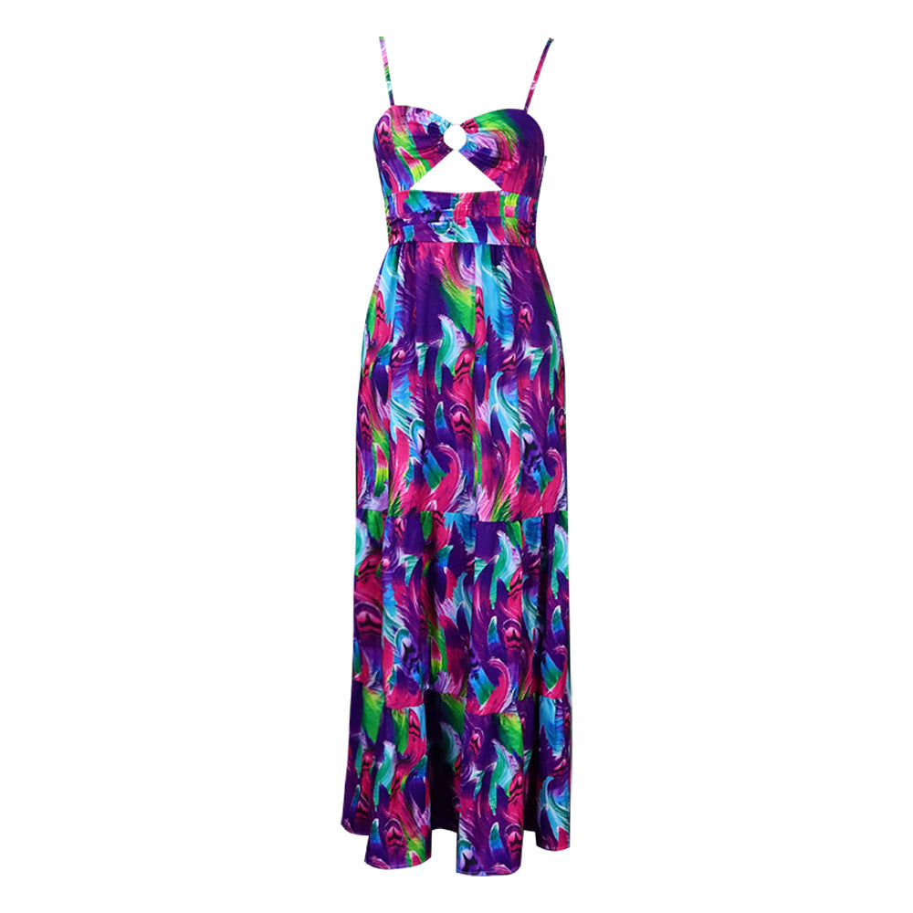 Sexy Floral Print Summer Long Holiday Dresses