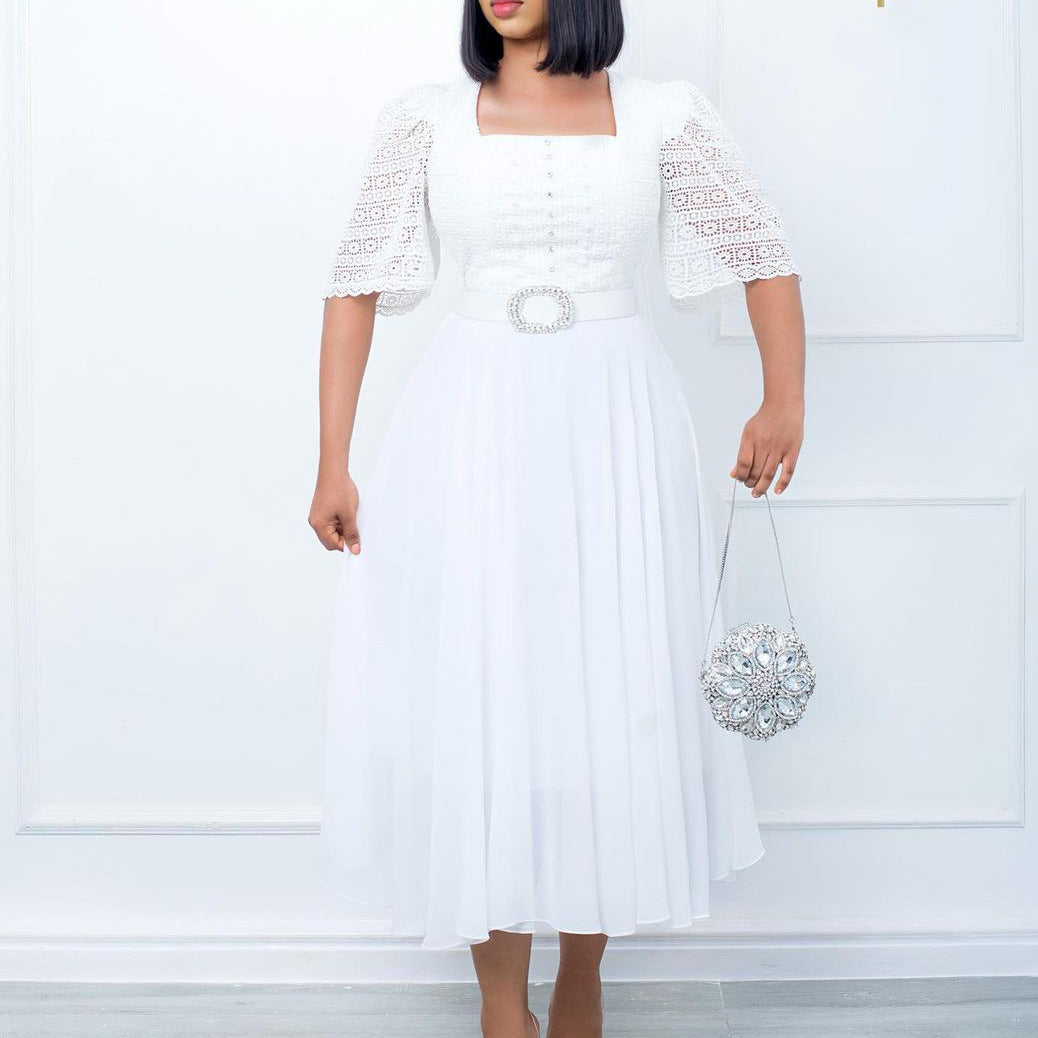 Elegant Chiffon Women Dresses with Belt