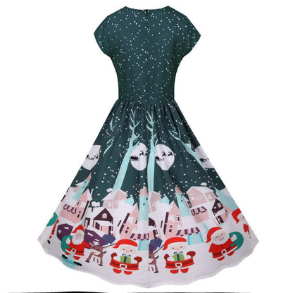 Vintage Short Sleeves Christmas Dresses