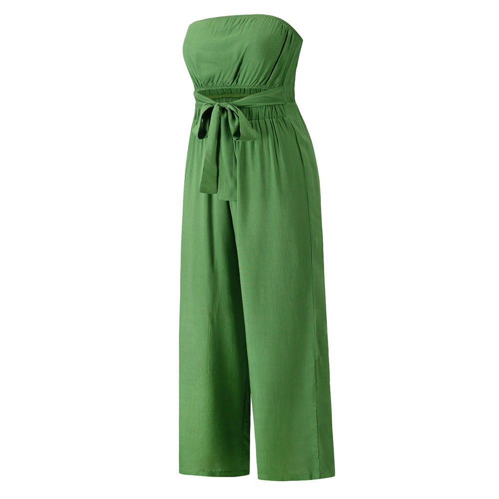 Summer Casual Strapless Backless Women Jumpsuits