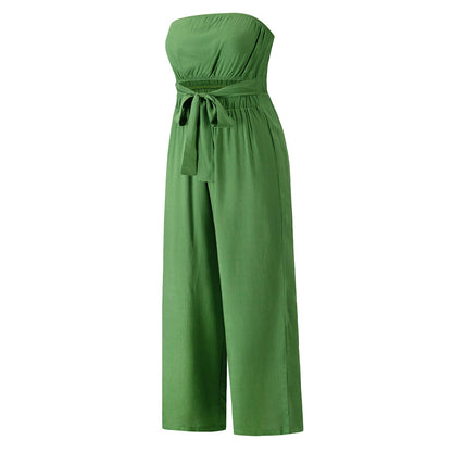 Summer Casual Strapless Backless Women Jumpsuits