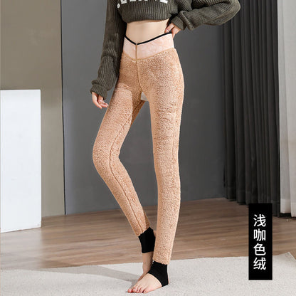 Winter Warm Velvet High Waist Pants Leggings