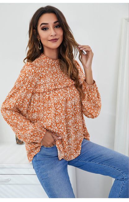 Casual Long Sleeves Spring Top Blouses for Women