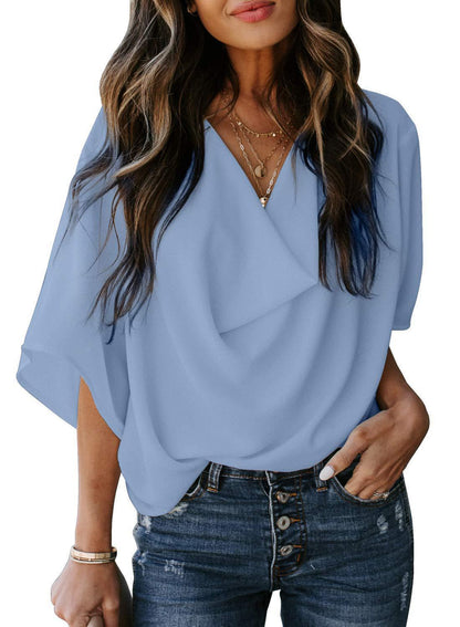 Summer Women Chiffon Leisure Blouses Shirts