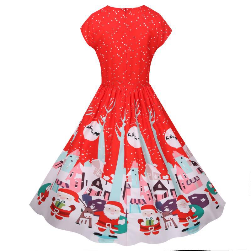 Vintage Short Sleeves Christmas Dresses