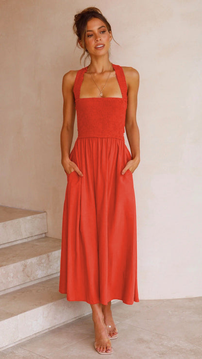 Sexy Backless Off The Shoulder Summer Linen Dresses
