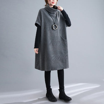 Elegant Turtleneck Plus Sizes Loose Dresses