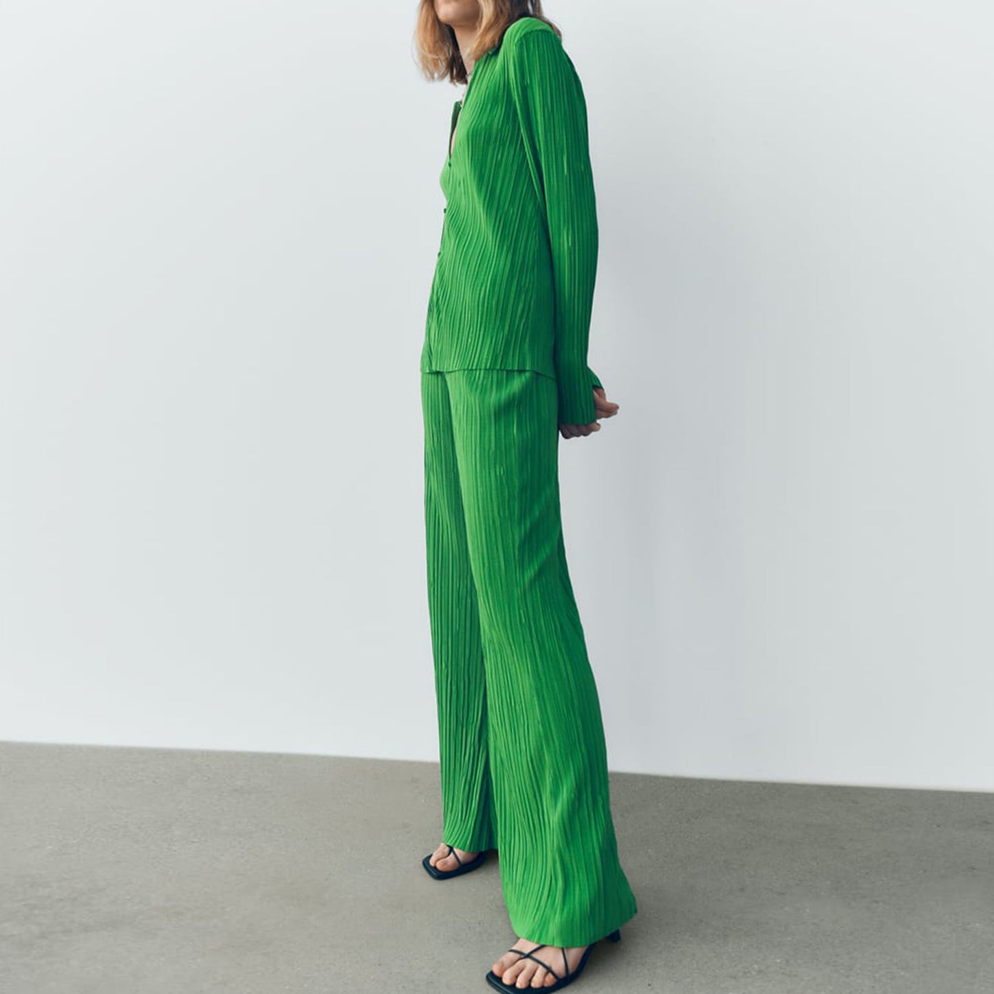 Casual Summer Long Sleeves Shirts and Pants Sleepwear