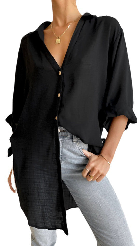 Casual Linen Women Long Shirts
