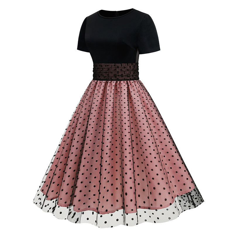Vintage Short Sleeves Women Midi Dresses
