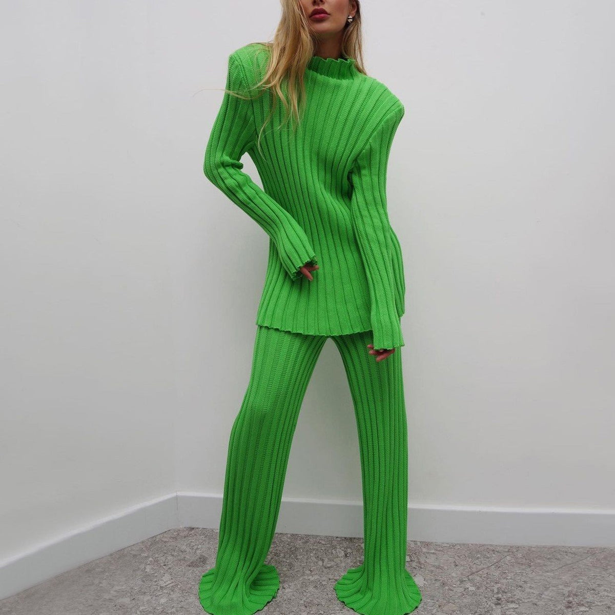 Leisure Women Knitting Two Pieces Sweater Suits