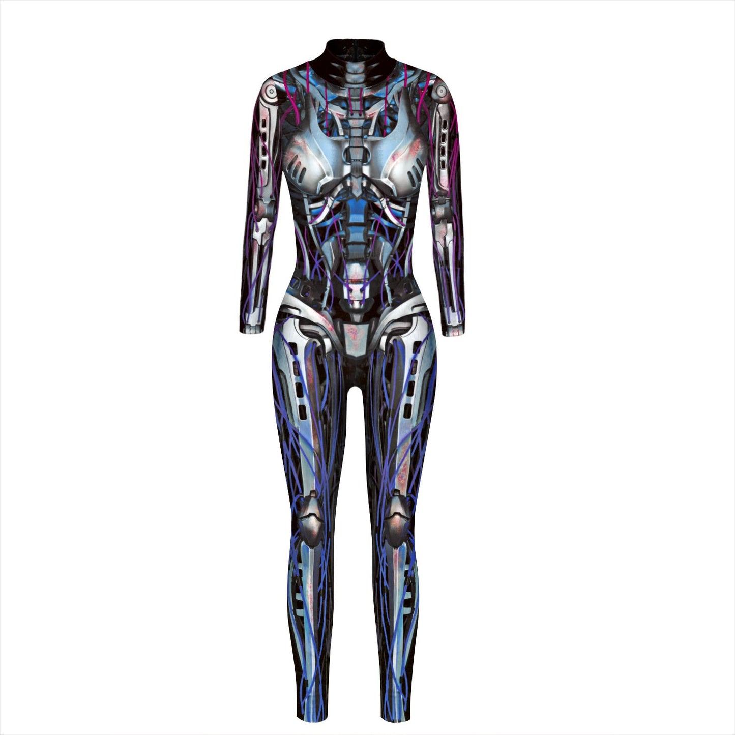 Halloween Skeleton Print Long Sleeves Slim Jumpsuits Cosplay