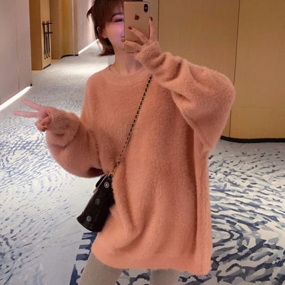 Thick Velvet Warm Knitting Sweaters Tops for Women