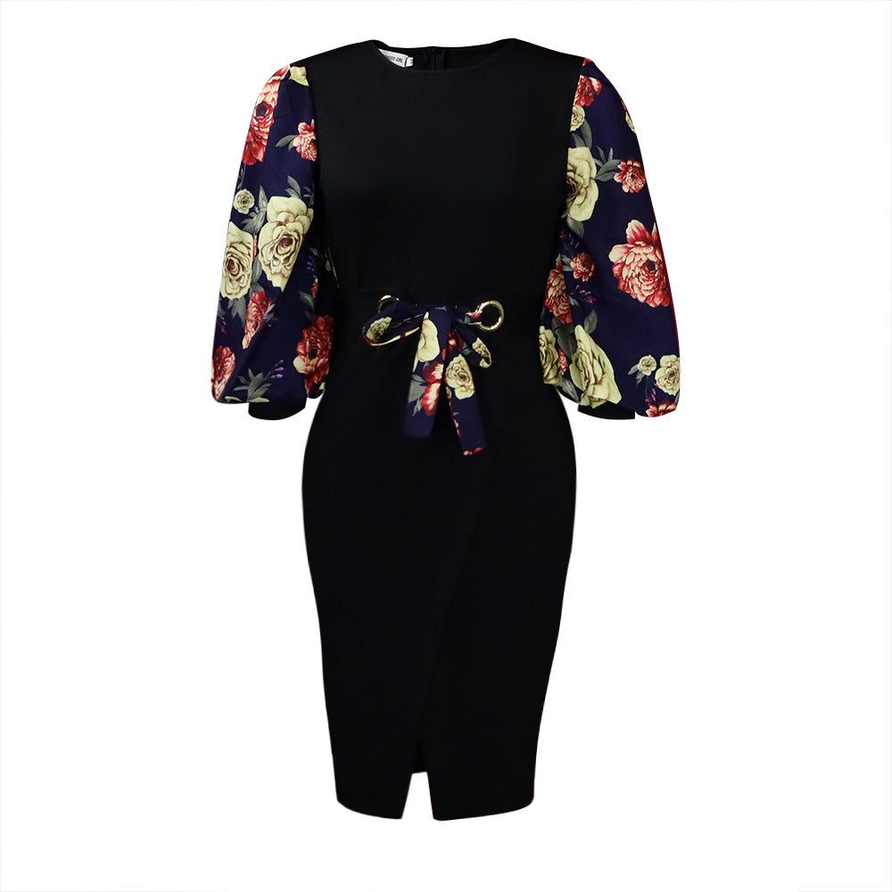 Classy Floral Print Plus Sizes Dresses for Women