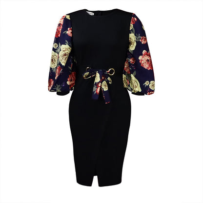 Classy Floral Print Plus Sizes Dresses for Women